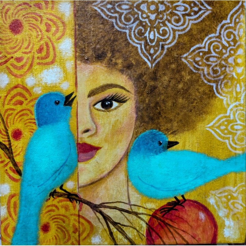 Du Bleu Dans Mon il Painting by Baladine | ArtMajeur