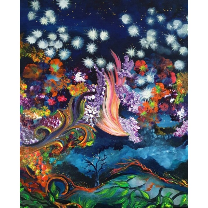 Forest Flame Painting by Barbara Fuhrmann | ArtMajeur