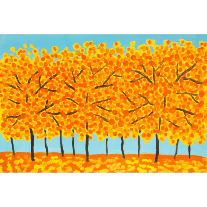 Orange-Yellow Trees 2 Painting by Irina Afonskaya | ArtMajeur