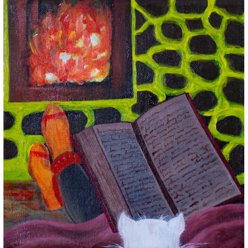 Reading Time Painting by Yuliya Solonevit | ArtMajeur