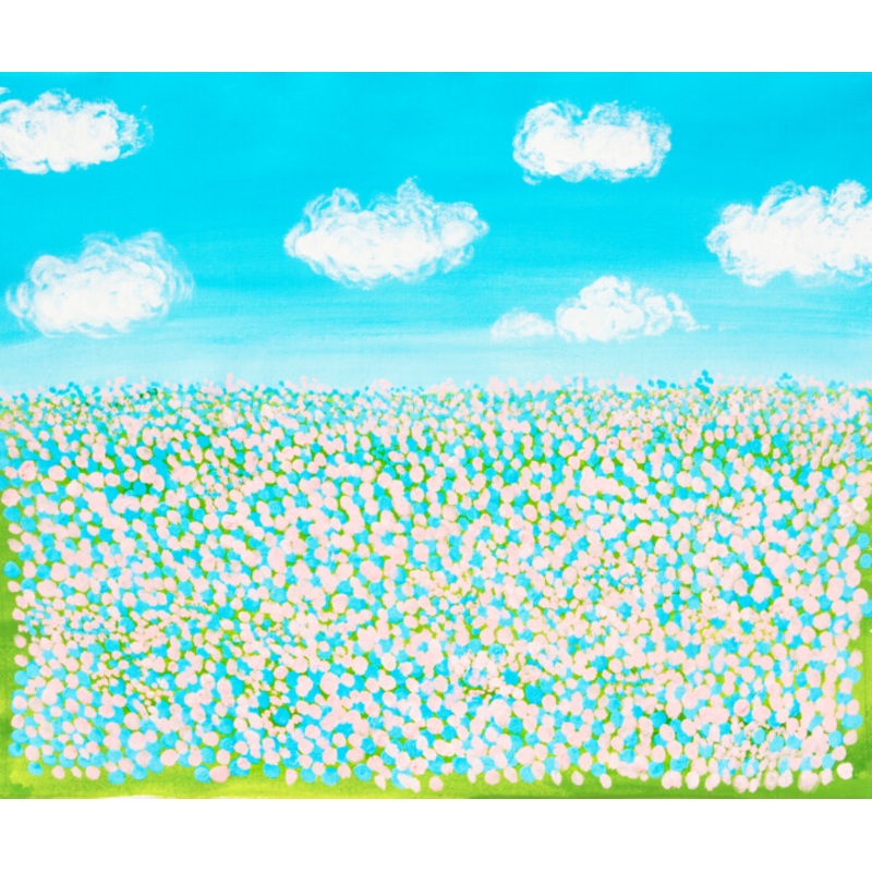Spring Meadow With Pink And Blue Flowers Painting by Irina Afonskaya | ArtMajeur