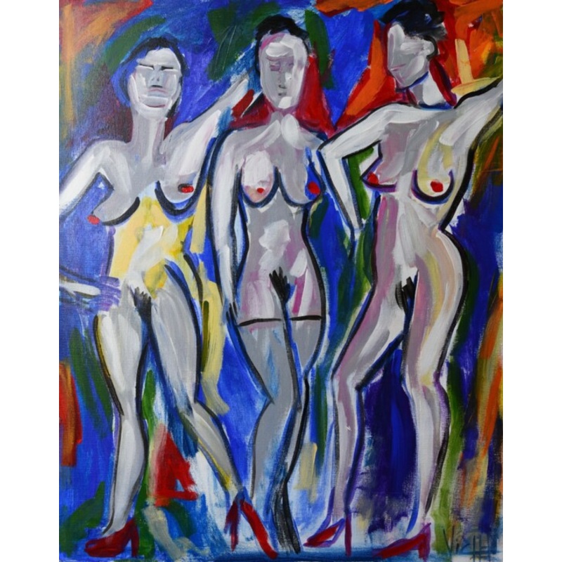 Trio D’eve Painting by Marc Vichet | ArtMajeur