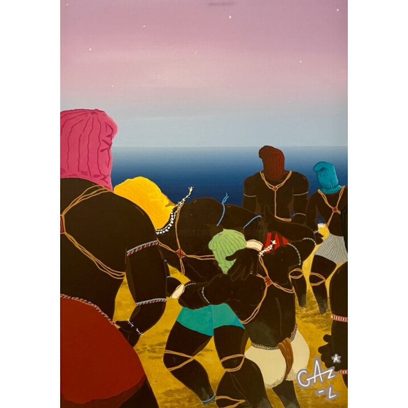 Wanaume Painting by Hugues Matumona | ArtMajeur