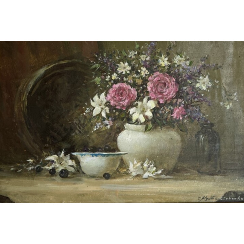 White Vase Painting by Nk. Artbox | ArtMajeur