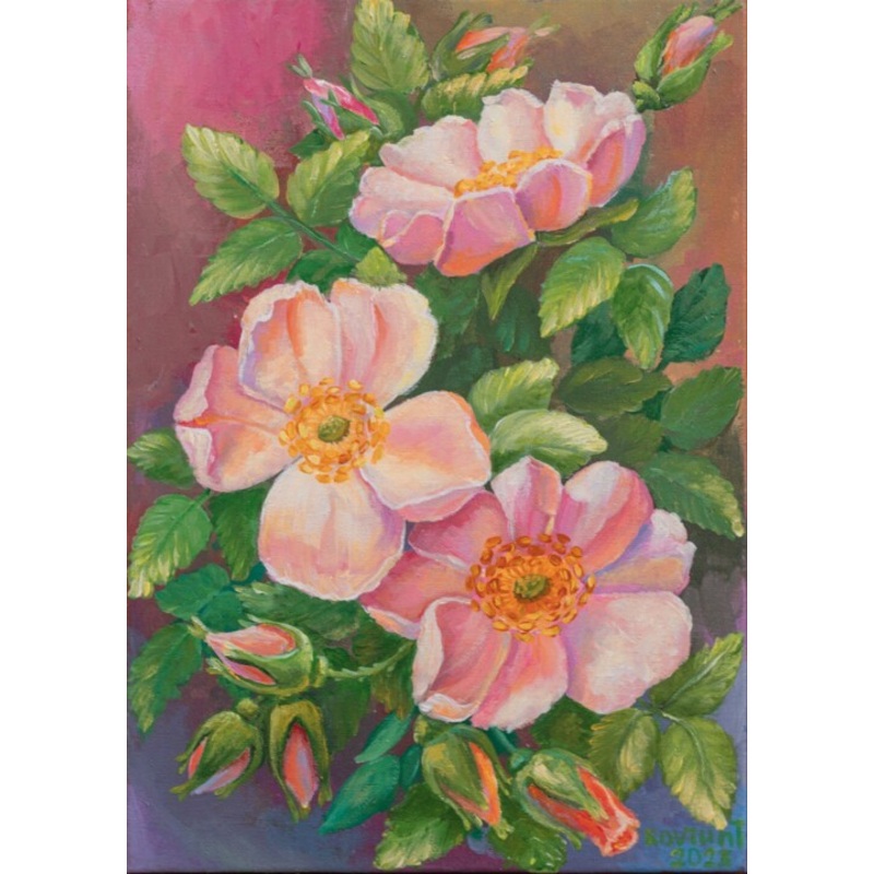 Wild Rose Painting by Tetiana Kovtun | ArtMajeur
