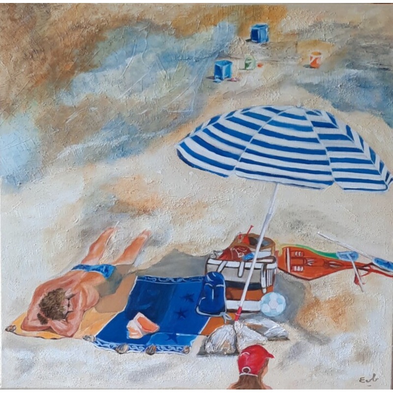 A La Plage Painting by Evelyne Beaurain | ArtMajeur