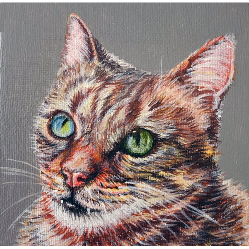 A Portrait Of A Striped Cat. Painting by Antonina Pavlic | ArtMajeur
