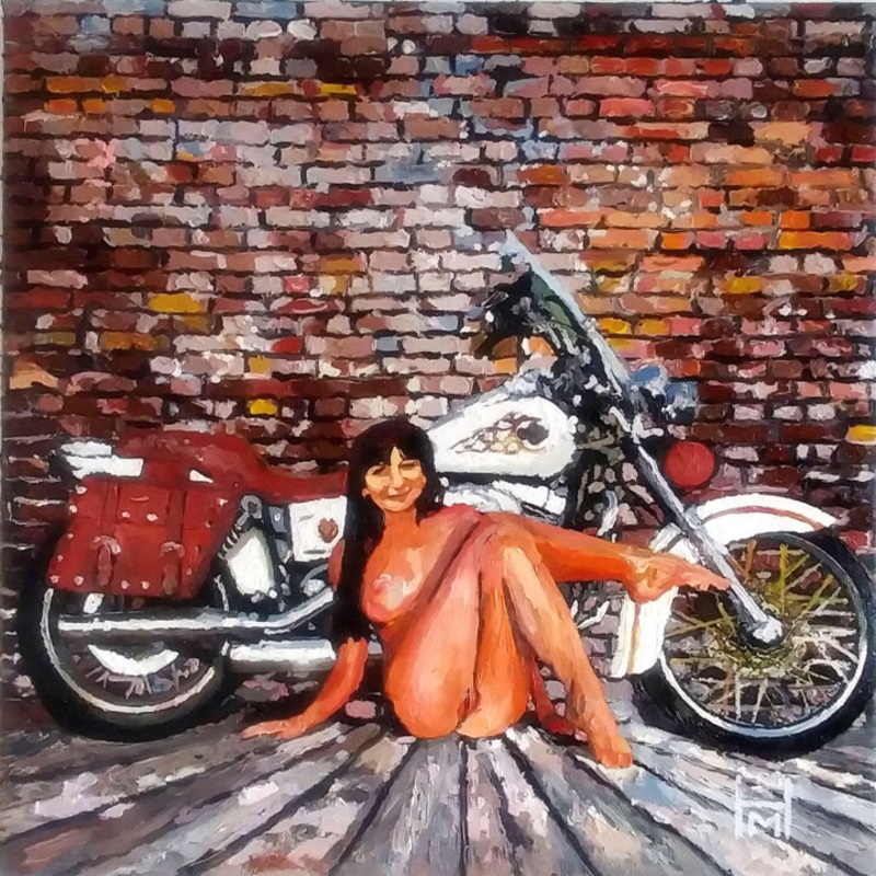 Waiting To Ride Painting by Mark Herzog | ArtMajeur