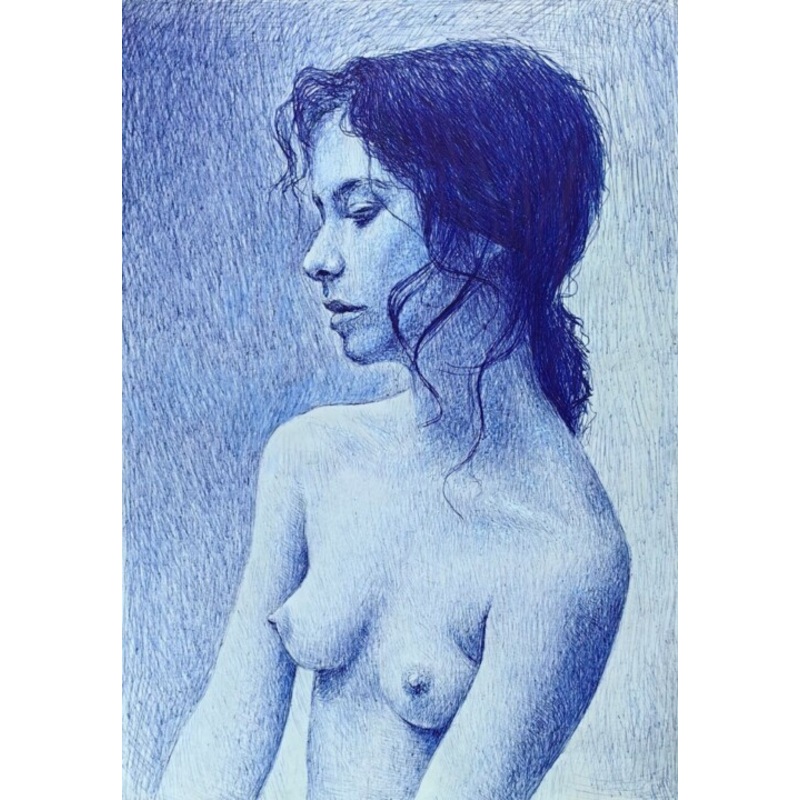 Young Woman In Nude Drawing by Onpumi | ArtMajeur