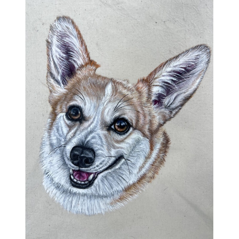 A Portrait Of A Corgi. Portrait Of A Dog Painting by Antonina Pavlic | ArtMajeur