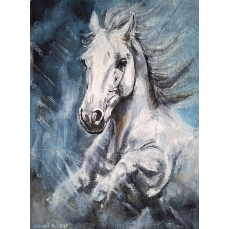White Horse Painting by Aniart | ArtMajeur