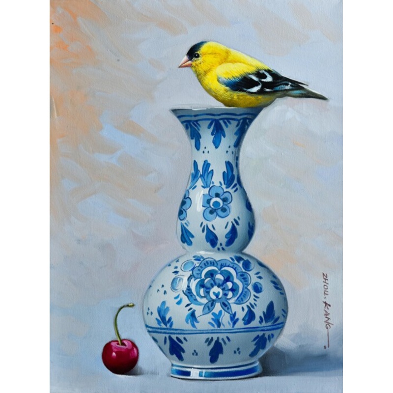 Yellow Bird Painting by Kang Zhou | ArtMajeur