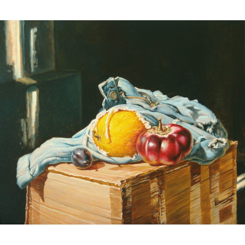 A Melon In Jeans Painting by Andrii Zhukov | ArtMajeur