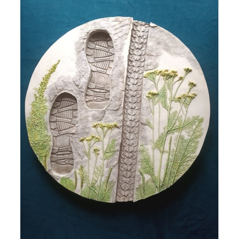 A Step Closer To Nature  Textured Pan Sculpture by Alena Panchenia Elena Pancena | ArtMajeur