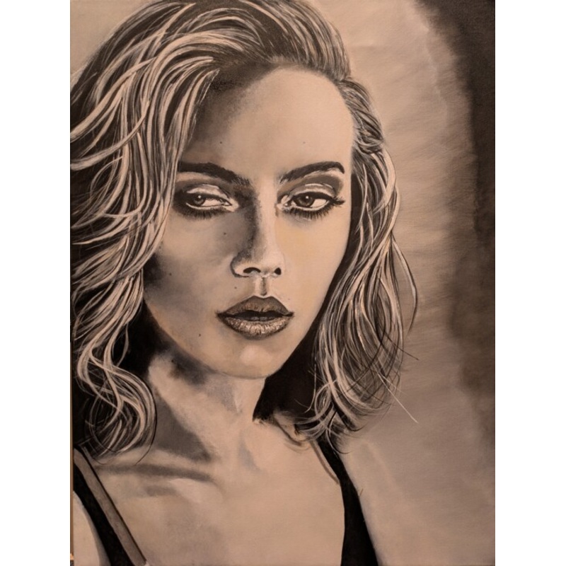 Acrylic Painting Young Scarlett On 18 Painting by Elena Danner | ArtMajeur
