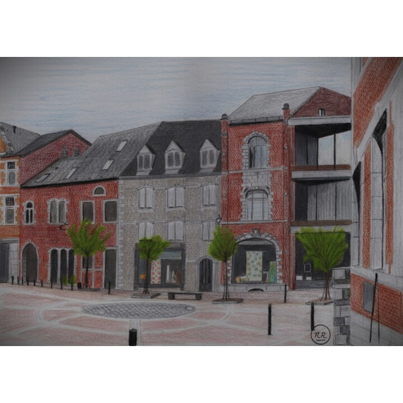 Vue De Marche-En-Famenne Drawing by Pierre Bayet | ArtMajeur