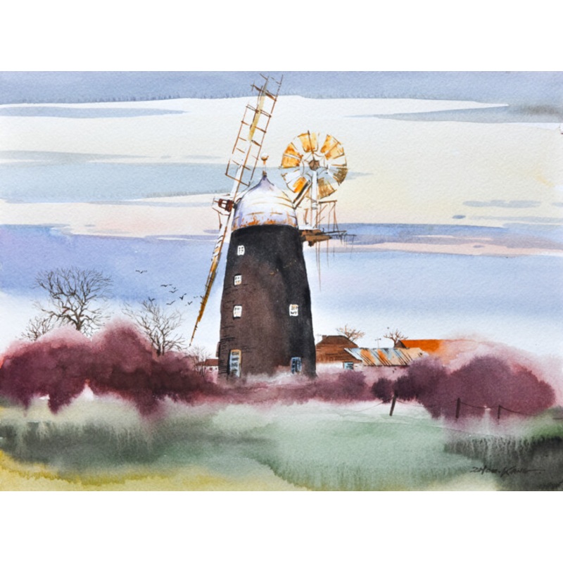 Windmill Painting by Kang Zhou | ArtMajeur