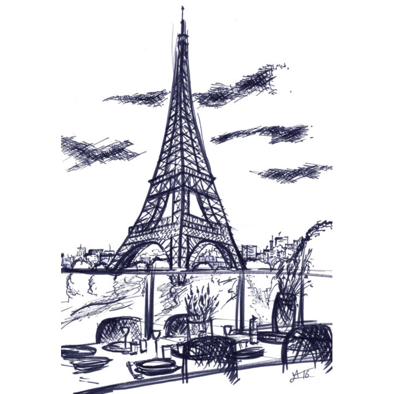 Croquis Paris Tour Eiffel Drawing by A.T.6 Alexandre Trubert | ArtMajeur