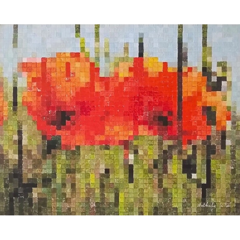 Deux Coquelicots Painting by Nathalie Si Pi | ArtMajeur