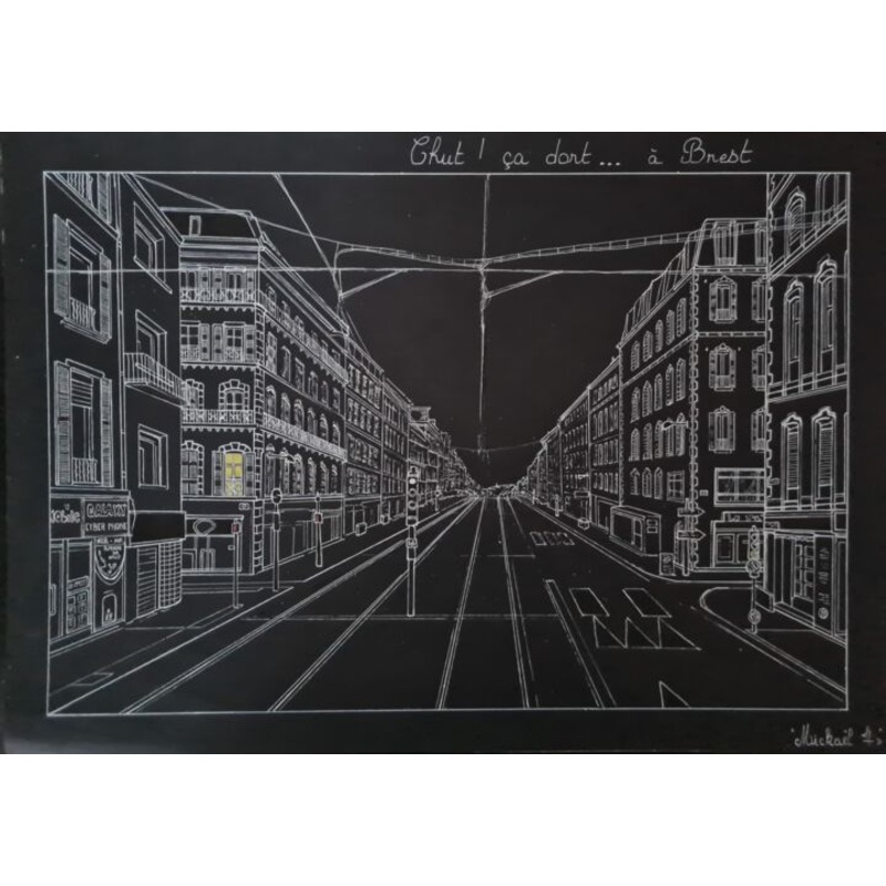 Brest – Jean Jaurs  Drawing by Mickael Hert | ArtMajeur