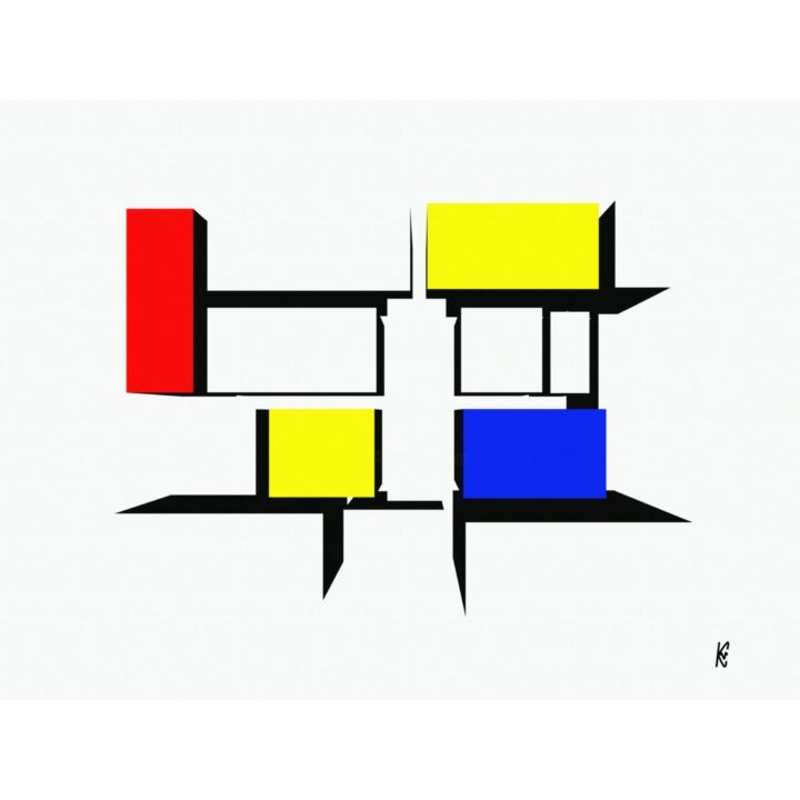 3D Mondriaan #7 Printmaking by Kurotory | ArtMajeur
