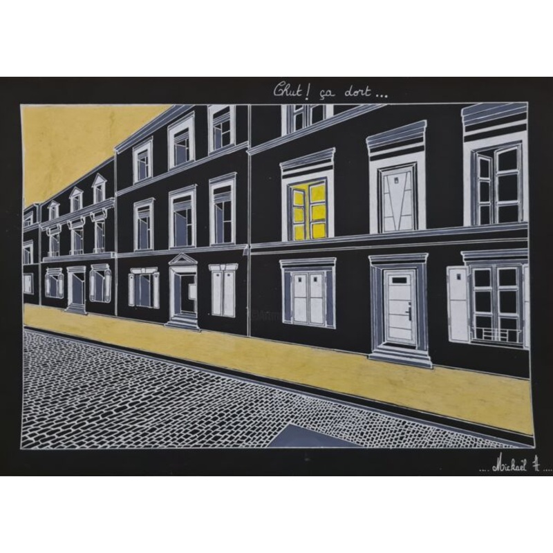 Une Rue Dans Paris  Drawing by Mickael Hert | ArtMajeur