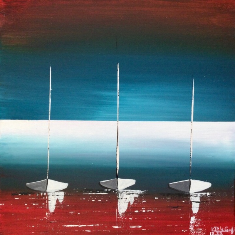 Voiliers 1 Painting by Marie-Pascale Le Goff (Lle  Leau) | ArtMajeur