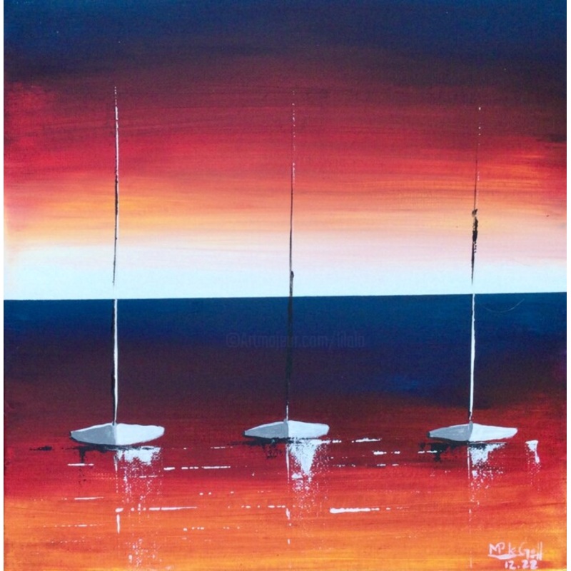 Voiliers 2 Painting by Marie-Pascale Le Goff (Lle  Leau) | ArtMajeur