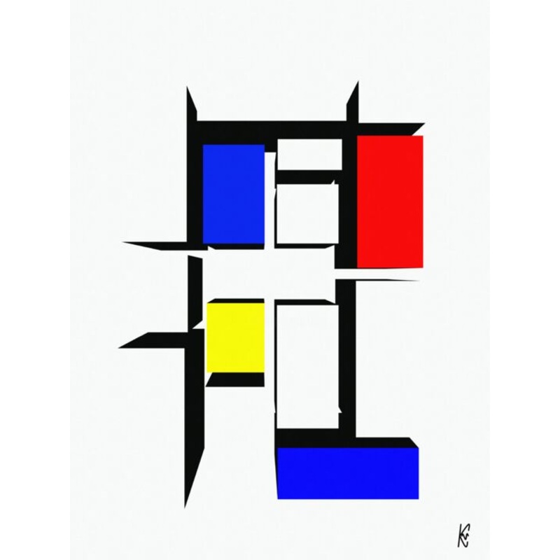3D Mondriaan #2 Printmaking by Kurotory | ArtMajeur