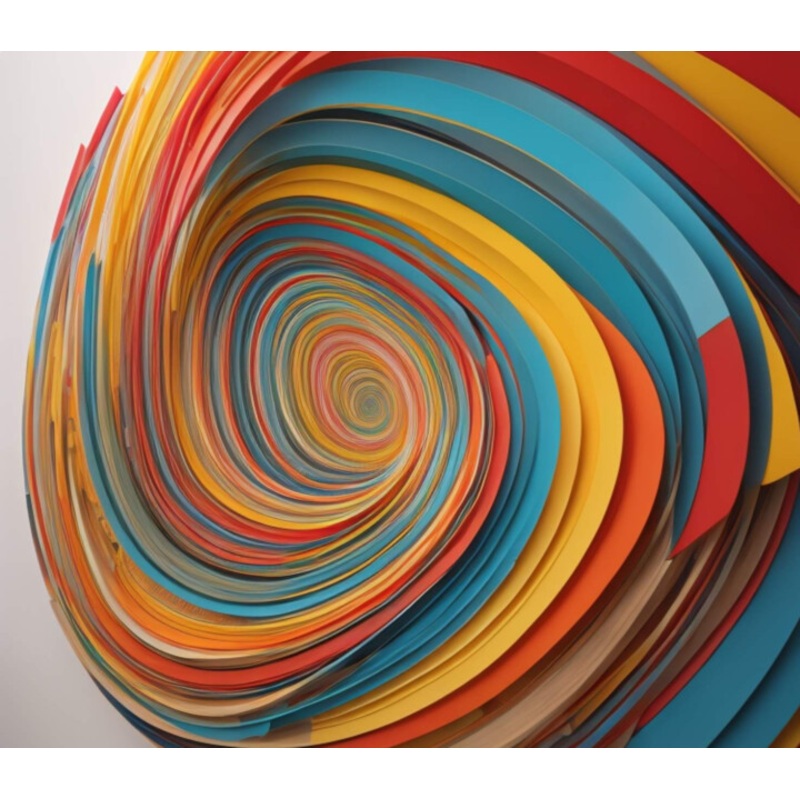 Yellor Orange Blue Colorful Swirls Painting by Tatiana Malinovscaia | ArtMajeur