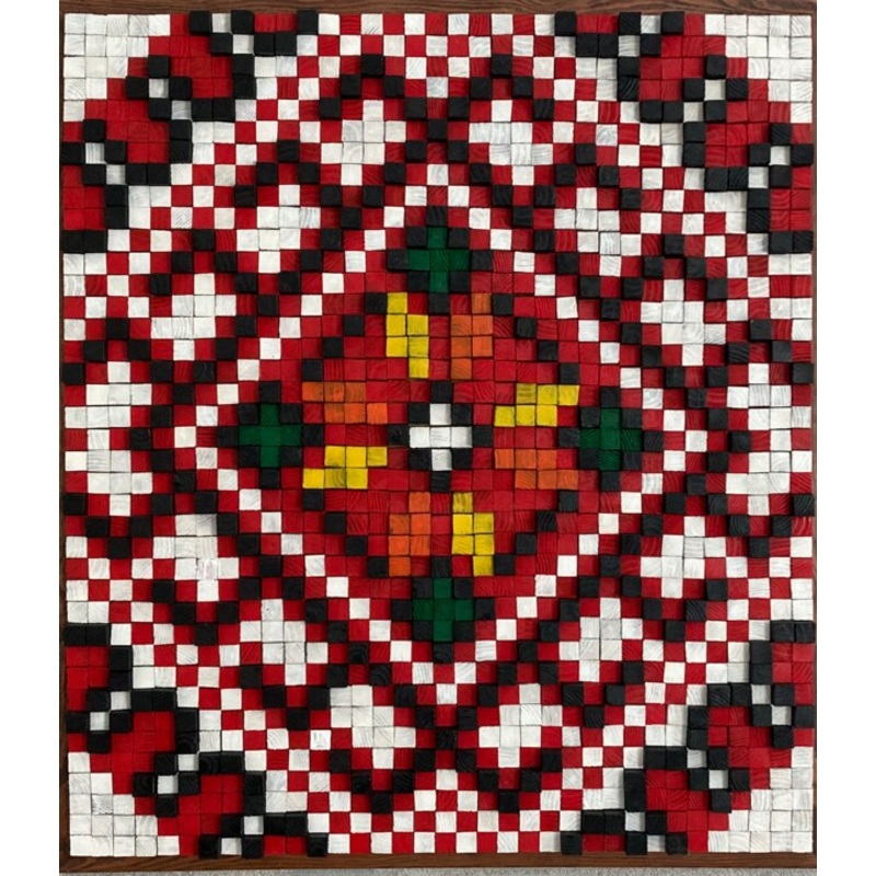 Wooden Mosaic Pattern Of Ukrainian Embr Sculpture by Marina Boiko | ArtMajeur