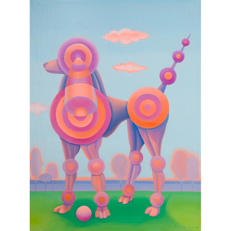 Walking With A Poodle Painting by Dasha Art | ArtMajeur