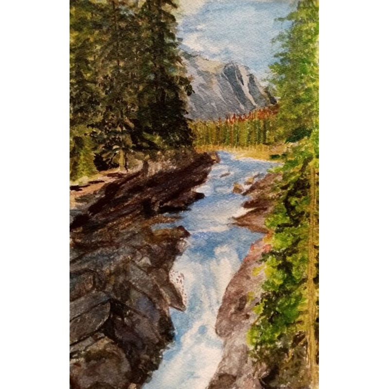 Cascade Du Canada Painting by Majolambeau | ArtMajeur