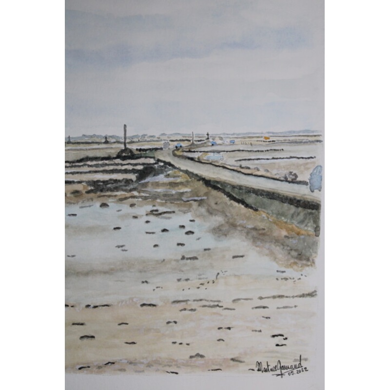 Passage Du Gois Ile De Noirmoutier Painting by Martine Gaurand | ArtMajeur