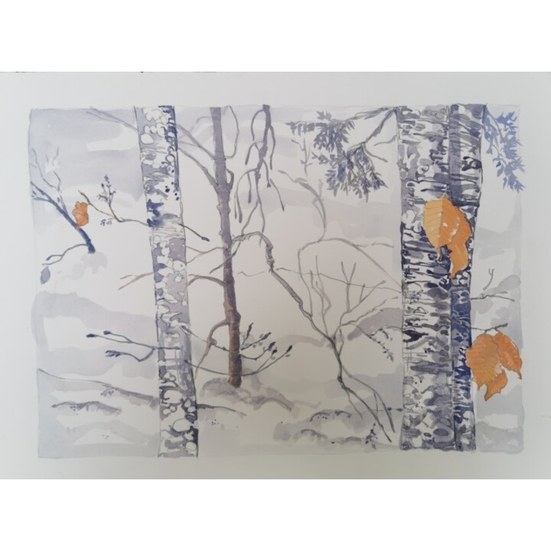 Winter Landscape Painting by Stephane Cazenave | ArtMajeur