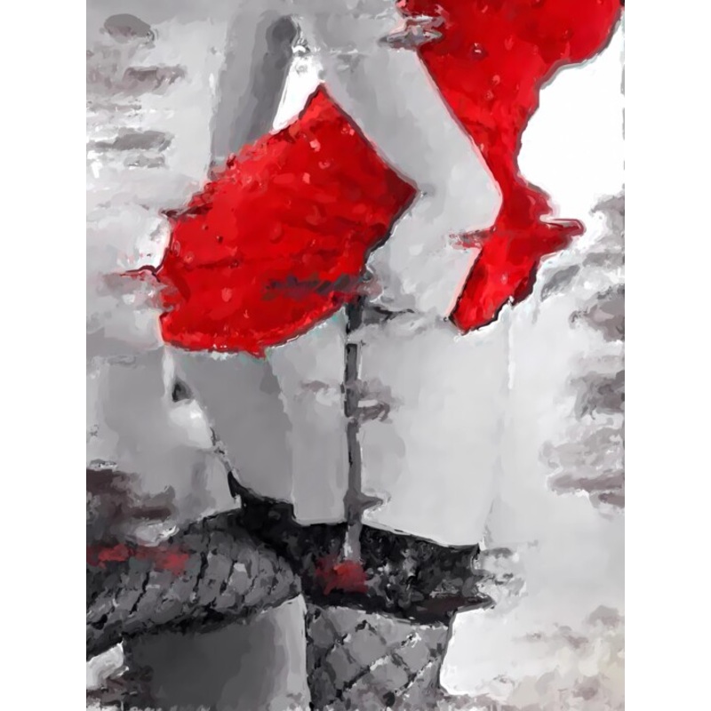 Woman In Red Dress Painting by Marina Fedorova | ArtMajeur