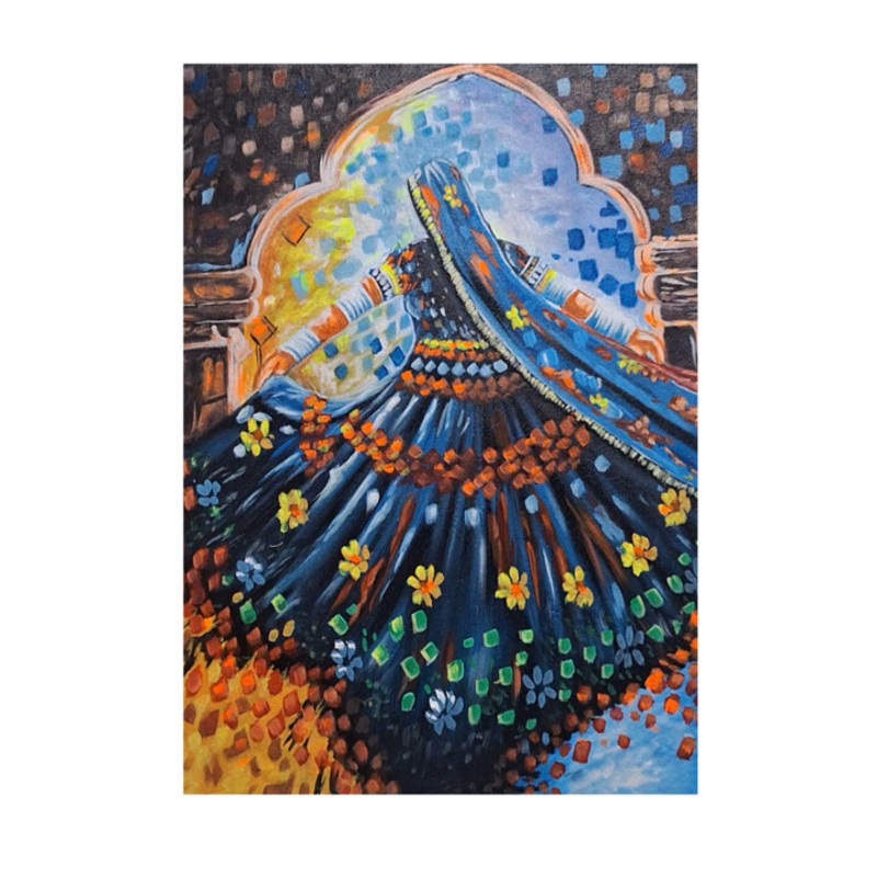 Woman Painting Rajasthni Lady Canvas Ar Painting by Shree Krishnam Arts Manish Vaishnav | ArtMajeur