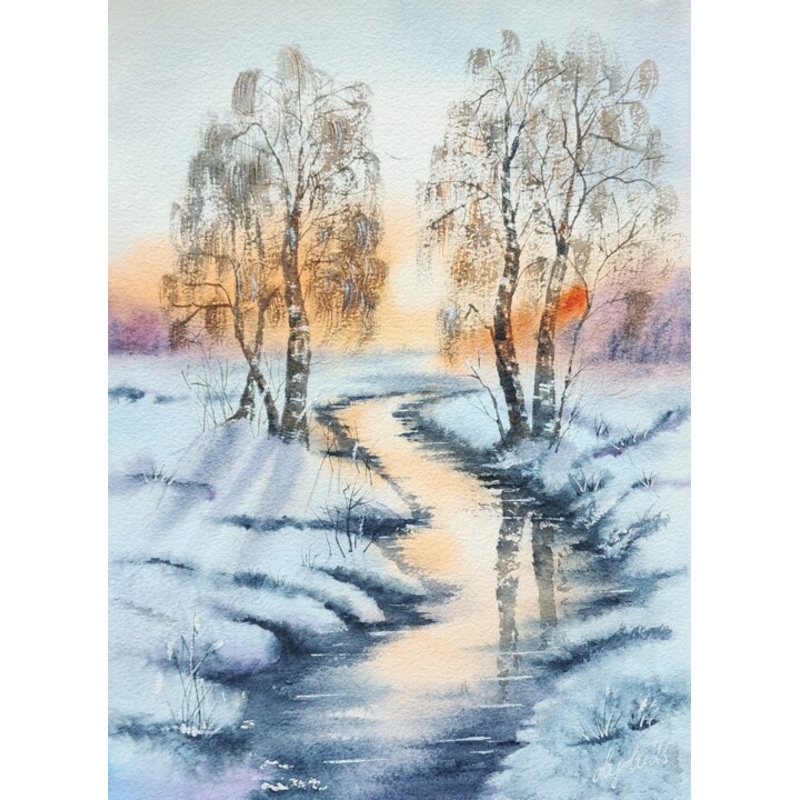 Winter Forest #4 Painting by Nataliya Gulina | ArtMajeur