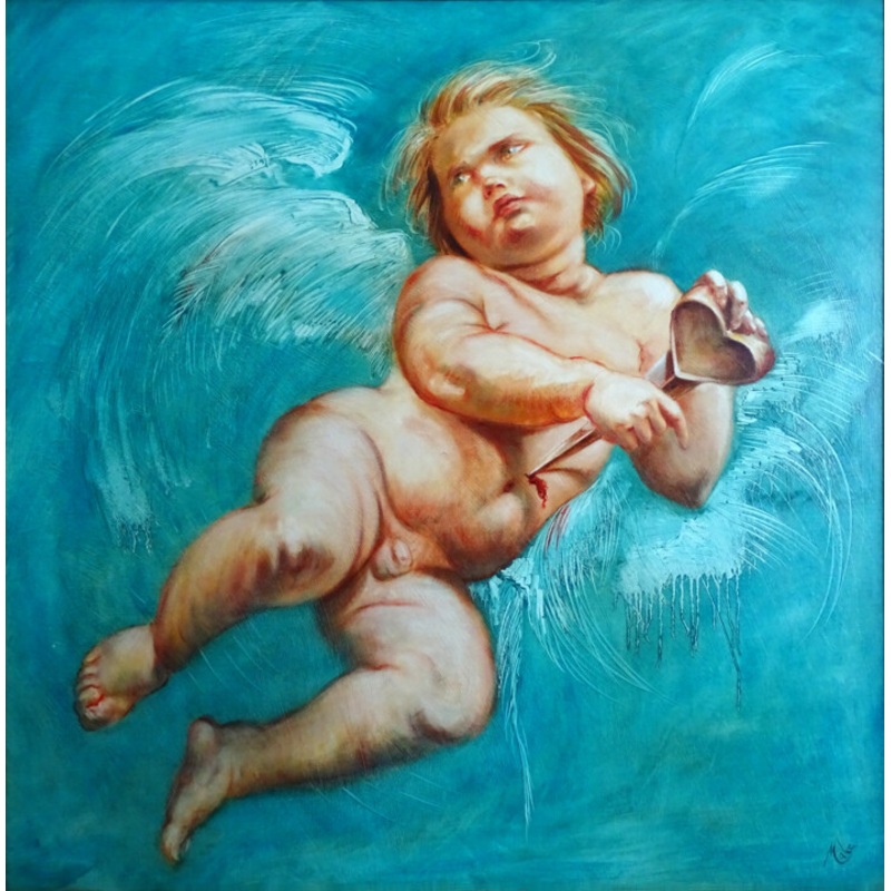 Le Suicide De Cupidon  Cupid’s Suicid Painting by Isabel Mahe | ArtMajeur