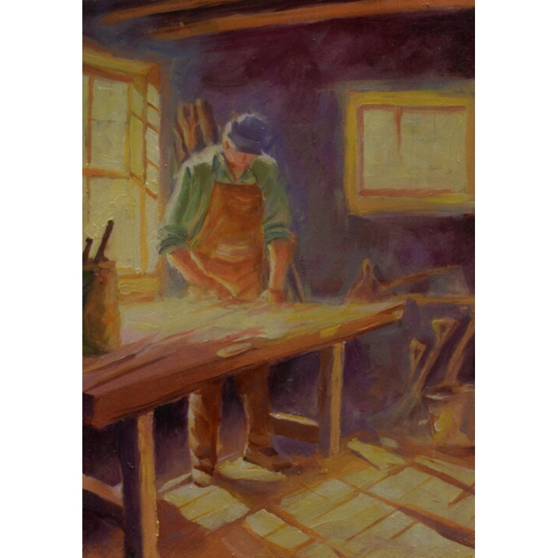 Woodworker Painting by Devon | ArtMajeur