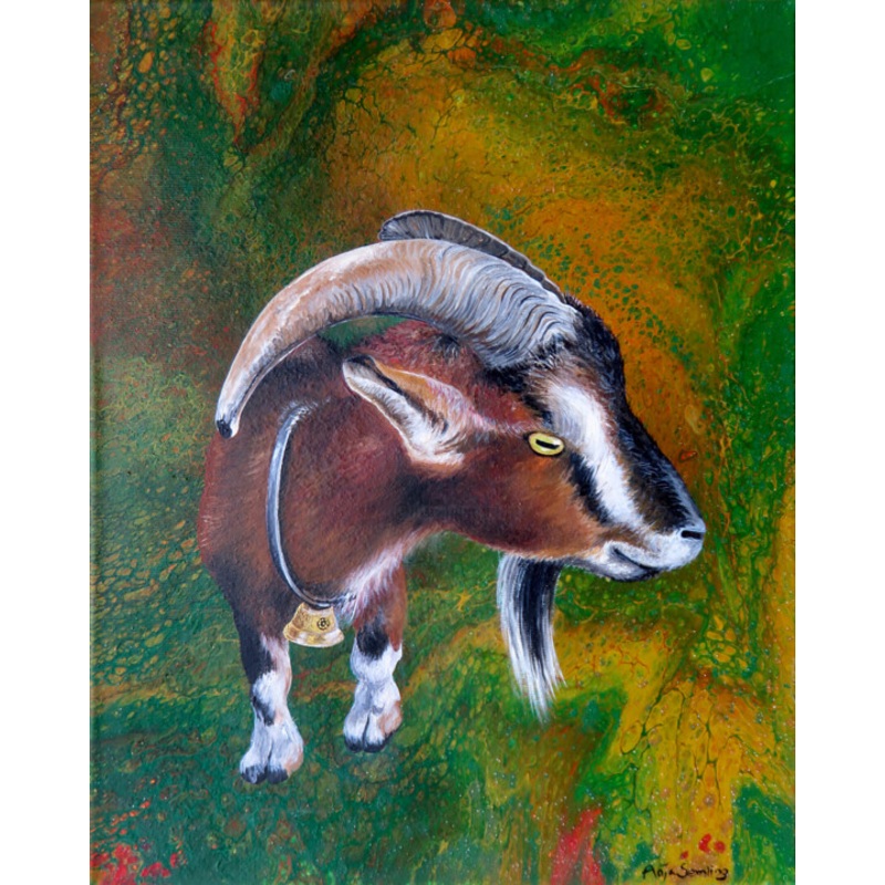 Ziege Anton Ii. Kaiserstuhl Painting by Anja Semling | ArtMajeur
