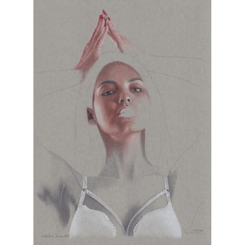 White Dessous (23:18) Drawing by Walter Roos | ArtMajeur