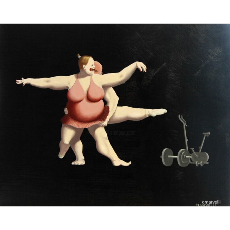 Workout –  Fine Art Giclee Reproduction Painting by Martin Veldhuis (Marvelli) | ArtMajeur