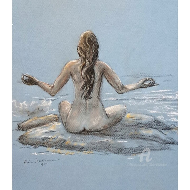 Yoga Drawing by Alain Devienne | ArtMajeur
