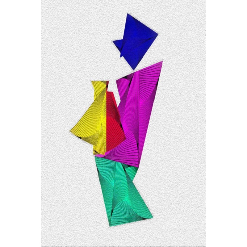 Woman With A Vase Ii (Blue) Digital Arts by Charles Talkoff | ArtMajeur
