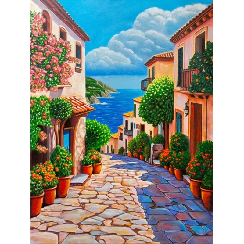 In A Seaside Town Painting by Svetlana Alekseeva K | ArtMajeur
