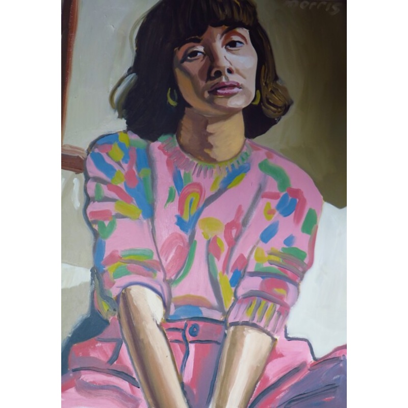 Woman In Pink Sweater Painting by Graeme Morris | ArtMajeur