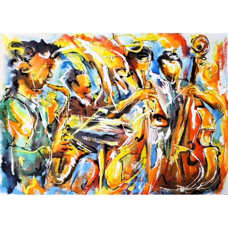215 Vie De Jazz Painting by Jean-Luc Lopez | ArtMajeur