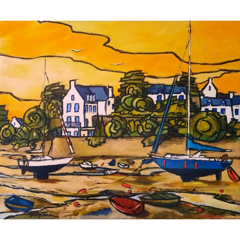 A L’entree De Sauzon Painting by Guy Terrier | ArtMajeur