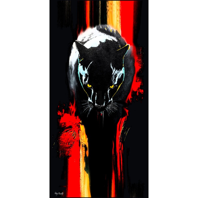 Pantere Noir Painting by Roby Marelly | ArtMajeur